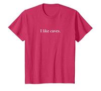 J'aime Les grottes - Typographie drôle T-Shirt, Enfant, Rouge Chiné, 10 Ans