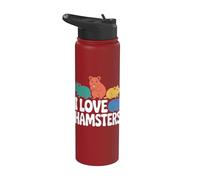 J'aime les hamsters colorés et mignons passionnés Stainless Steel Insulated Water Bottle