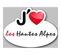 J'aime Les Hautes-Alpes (5x3.7cm) - Sticker/Autocollant