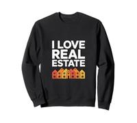 J'aime Les icônes de Maison colorées de l'immobilier Sweatshirt