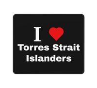 J'aime Les Insulaires du Détroit De Torres Tapis De Souris Petit Mousepad Résistant À Usure Tapis De Souris Gaming pour Maison Voyage Bureau 25X30Cm
