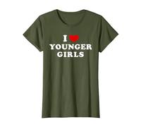 J'aime Les Jeunes Filles, J'aime Les Jeunes Filles T-Shirt, Femme, Olive, S