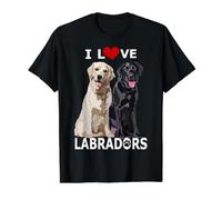 J'aime Les Labradors, Maman et Papa Heureux, Golden Black Lab Retriever T-Shirt Graphique avec Valeur