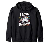J'aime les licornes et étoiles pastel fantastiques Sweat à Capuche