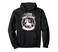 J'aime les licornes, jolies étoiles magiques arc-en-ciel Sweat à Capuche