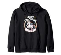 J'aime les licornes, jolies étoiles magiques arc-en-ciel Sweat à Capuche