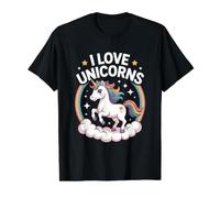 J'aime Les Licornes, Jolies étoiles Magiques Arc-en-Ciel T-Shirt Graphique avec Valeur