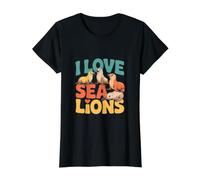 J'aime Les Lions de mer Mignons Animaux Marins Amusants T-Shirt Graphique avec Valeur