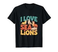 J'aime Les Lions de mer Mignons Animaux Marins Amusants T-Shirt Graphique avec Valeur