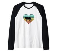 J'aime Les Lions en Afrique Cœur Sauvage Serengeti Safari Manche Raglan