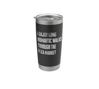 J'aime les longues promenades romantiques à travers le marché aux puces Gobelet isotherme en acier inoxydable double paroi