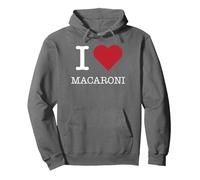 J'aime Les Macaronis, J'adore Les Macaronis Sweat à Capuche, Unisexe pour Adultes, Asphalte, L