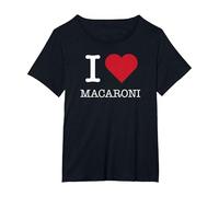 J'aime Les Macaronis, J'adore Les Macaronis T-Shirt, Femme Grandes Tailles, Noir, 1X