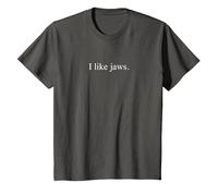 J'aime Les mâchoires - Typographie drôle T-Shirt, Enfant, Asphalte, 10 Ans