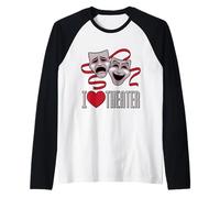 J'aime Les Masques de théâtre, de comédie et de tragédie Manche Raglan