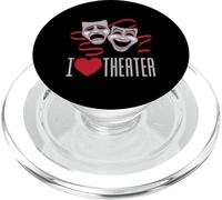 J'aime Les Masques de théâtre, de comédie et de tragédie PopSockets PopGrip pour MagSafe