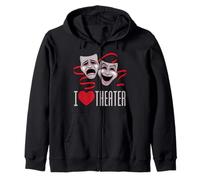 J'aime Les Masques de théâtre, de comédie et de tragédie Sweat à Capuche