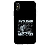 J'aime Les mathématiques et Les Chats, drôle, Amateur de Chats, Professeur de Sciences Coque pour iPhone X/XS
