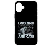 J'aime Les mathématiques et Les Chats, drôle, Amateur de Chats, Professeur de Sciences Coque pour iPhone 16 Plus