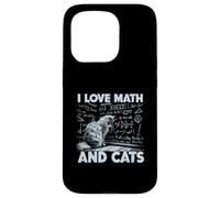 J'aime Les mathématiques et Les Chats, drôle, Amateur de Chats, Professeur de Sciences Coque pour iPhone 15 Pro