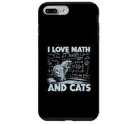 J'aime Les mathématiques et Les Chats, drôle, Amateur de Chats, Professeur de Sciences Coque pour iPhone 7 Plus/8 Plus