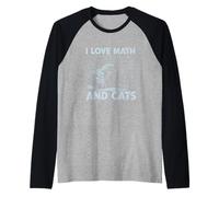 J'aime Les mathématiques et Les Chats, drôle, Amateur de Chats, Professeur de Sciences Manche Raglan