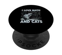 J'aime Les mathématiques et Les Chats, drôle, Amateur de Chats, Professeur de Sciences PopSockets PopGrip Adhésif