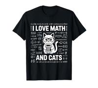 J'aime Les mathématiques et Les Chats Mathématiques Funny Cat Lover T-Shirt