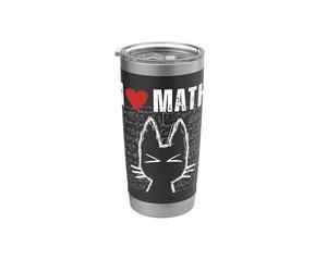 J'aime les mathématiques et les chats, professeur de sciences drôle, étudiant, passionné de STEM Gobelet isotherme en acier inoxydable double paroi