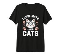 J'aime Les mathématiques et Les Chats T-Shirt Haut de Gamme