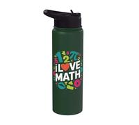 J'aime les mathématiques, les nombres brillants, la géométrie Pi Stainless Steel Insulated Water Bottle