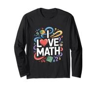 J'aime Les mathématiques passionné de Chiffres géométriques Manche Longue