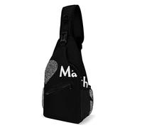 J'Aime Les Maths Cœur Noir Unisexe Sacs À Dos Porté Travers Portable Sac De Poitrine Avec Poches Multiples Sac À Bandoulière Pour Business Extérieur Sport