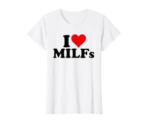 J'aime Les Milfs J'aime Les Milfs T-Shirt Graphique avec Valeur, Femme, Blanc, M