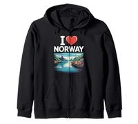 J'aime Les Montagnes pittoresques des Fjords de Norvège Sweat à Capuche