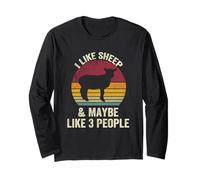J'aime les moutons et peut-être comme 3 personnes Lover Vintage Funny Manche Longue