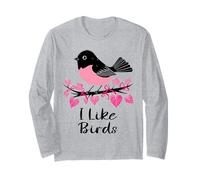 J'aime Les Oiseaux Oiseau de Jardin Minimaliste et drôle Manche Longue