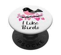 J'aime Les Oiseaux Oiseau de Jardin Minimaliste et drôle PopSockets PopGrip Adhésif