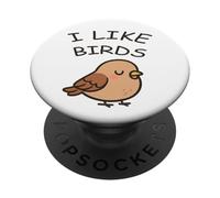 J'aime Les Oiseaux Oiseau de Jardin Minimaliste et drôle PopSockets PopGrip Adhésif