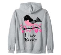 J'aime Les Oiseaux Oiseau de Jardin Minimaliste et drôle Sweat à Capuche