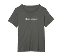 J'aime Les opéras T-Shirt, Femme Grandes Tailles, Asphalte, 2X