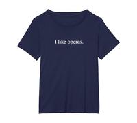 J'aime Les opéras T-Shirt, Femme Grandes Tailles, Bleu Marine, 3X