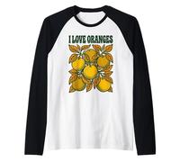 J'aime Les Oranges, Fruits d'été Italiens Vintage Manche Raglan