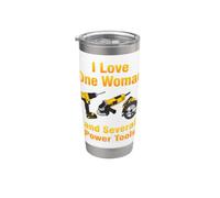 J'aime les outils électriques pour les amateurs de bricolage et les bricoleurs Gobelet isotherme en acier inoxydable double paroi