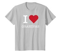 J'aime Les papys, J'aime Les papys T-Shirt, Enfant, Argent, 4 Ans