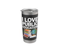 J'aime les passionnés d'éducation publique Gobelet isotherme en acier inoxydable double paroi