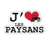 J'aime les Paysans Je Suis Avec des Agriculteurs Autocollant Sticker