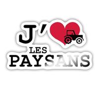 J'aime les Paysans Je Suis Avec des Agriculteurs Autocollant Sticker