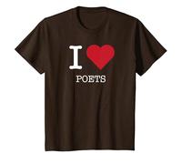 J'aime Les poètes, J'aime Les poètes T-Shirt, Enfant, Marron, 8 Ans