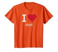 J'aime Les Poissons, J'adore Les Poissons T-Shirt, Enfant, Orange, 4 Ans